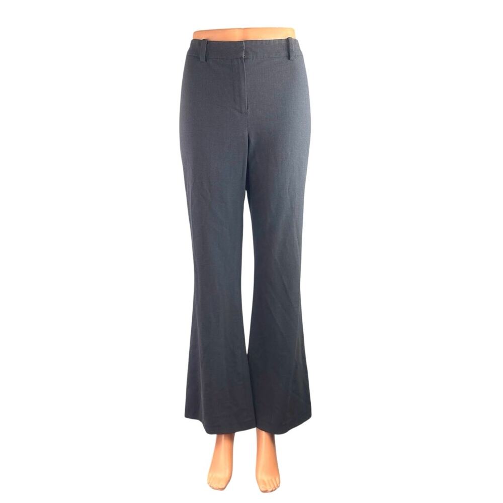 Tahari Women's Gray High Rise Loose Bootcut Slacks Flare Trousers Dress Pants L